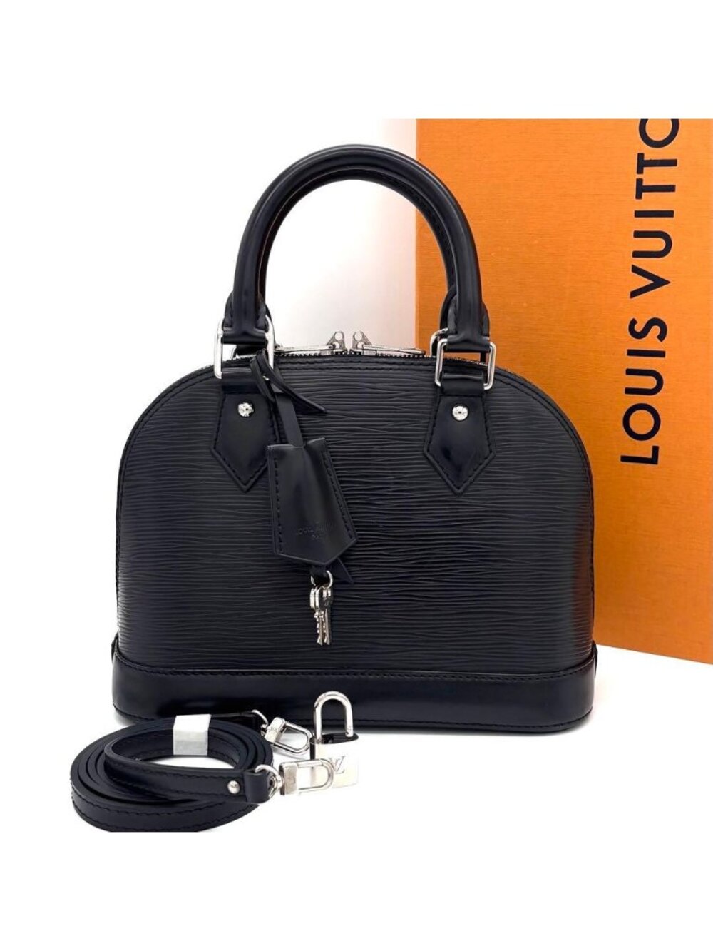 Louis Vuitton Epi Alma BB 2-Way Shoulder Bag Black
